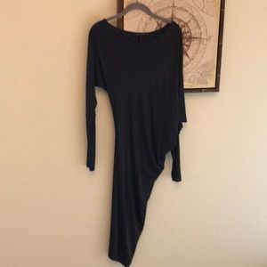 BCBG side shoulder drape dress